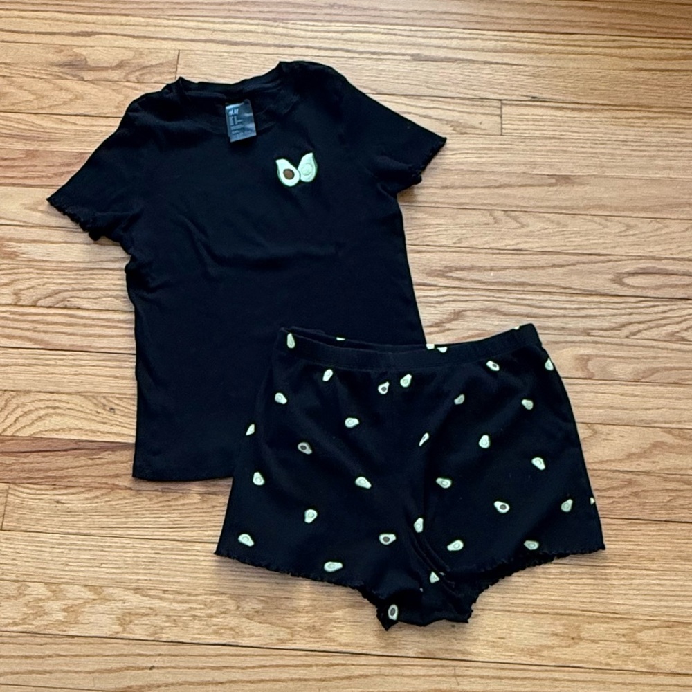 H&M black Avocado Print Pajama Set